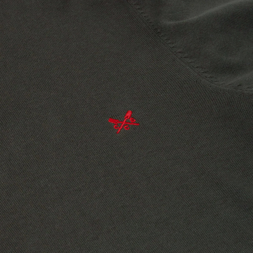 Crew Clothing Mens V Neck Jumper Cotton Knit Sweater Casual Regular Fi - Collar Detail - QHA UK
