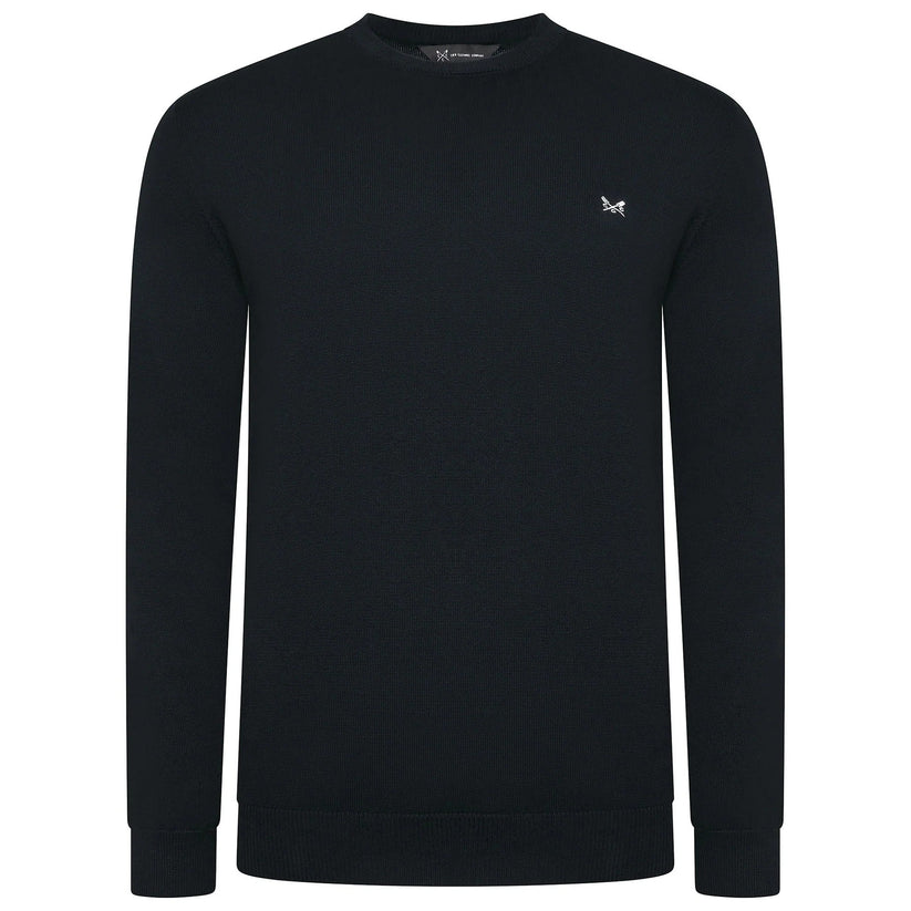 Crew Clothing Men's Cotton Crew Neck Jumper | Random Colour | XS–3XL - Collar Detail - QHA UK