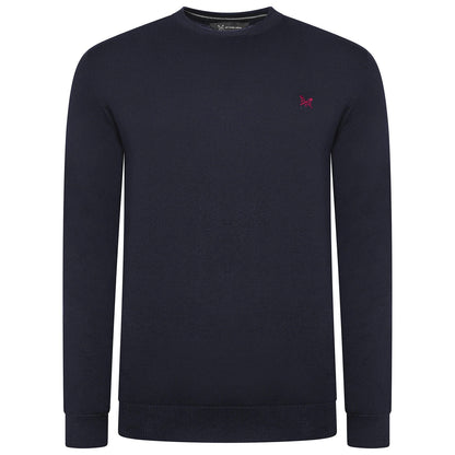 Crew Clothing Men's Cotton Crew Neck Jumper | Random Colour | XS–3XL - Collar Detail - QHA UK