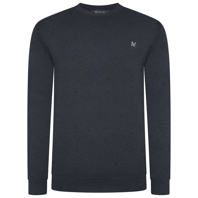Crew Clothing Men's Cotton Crew Neck Jumper | Random Colour | XS–3XL - Collar Detail - QHA UK