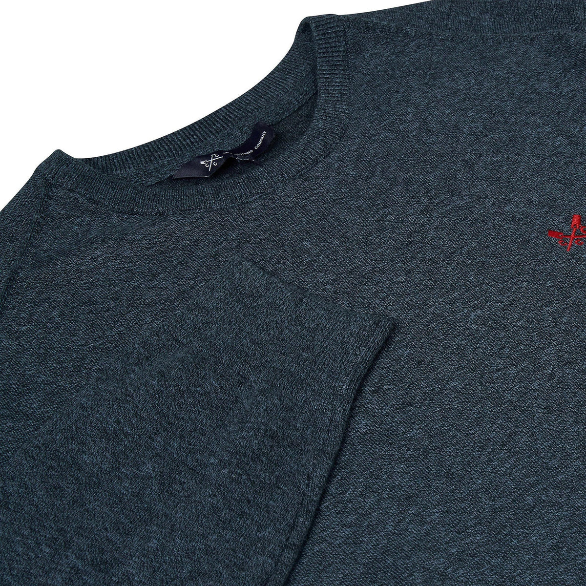 Crew Clothing Men's Cotton Crew Neck Jumper | Random Colour | XS–3XL - Collar Detail - QHA UK
