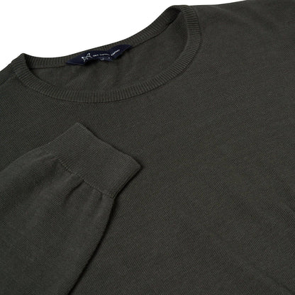 Crew Clothing Men's Cotton Crew Neck Jumper | Random Colour | XS–3XL - Collar Detail - QHA UK