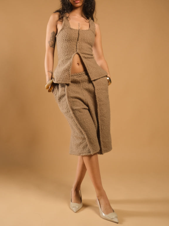 Ensogirl Unisex Brown Wool Handmade Shorts | Made to Measure | QHA UK - QHA UK