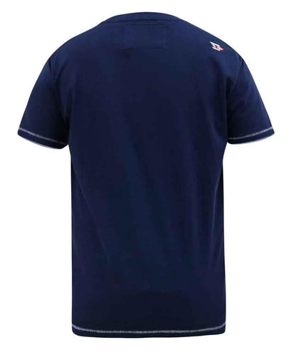 D555 Men's BRONTE All American Guitar Printed T-Shirt in Navy 2XL to 6 - QHA UK
