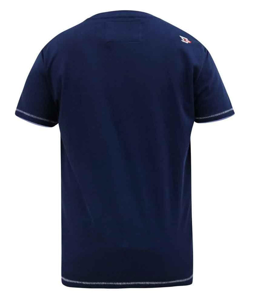 D555 Men's BRONTE All American Guitar Printed T-Shirt in Navy 2XL to 6 - QHA UK