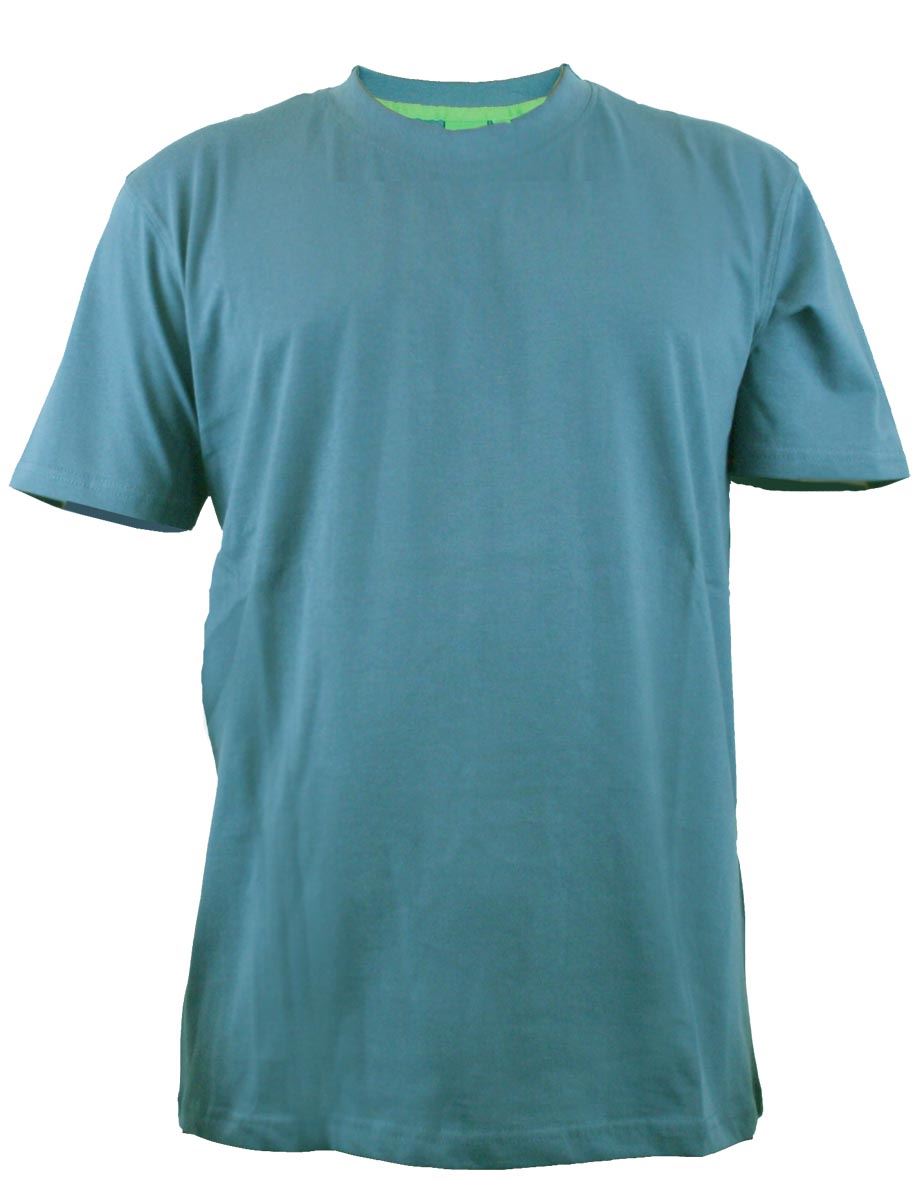 D555 Premium Weight Combed Cotton Crew Neck T-shirts in Size M to XXL, - Collar Detail - QHA UK