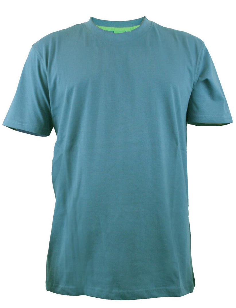 D555 Premium Weight Combed Cotton Crew Neck T-shirts in Size M to XXL, - Collar Detail - QHA UK