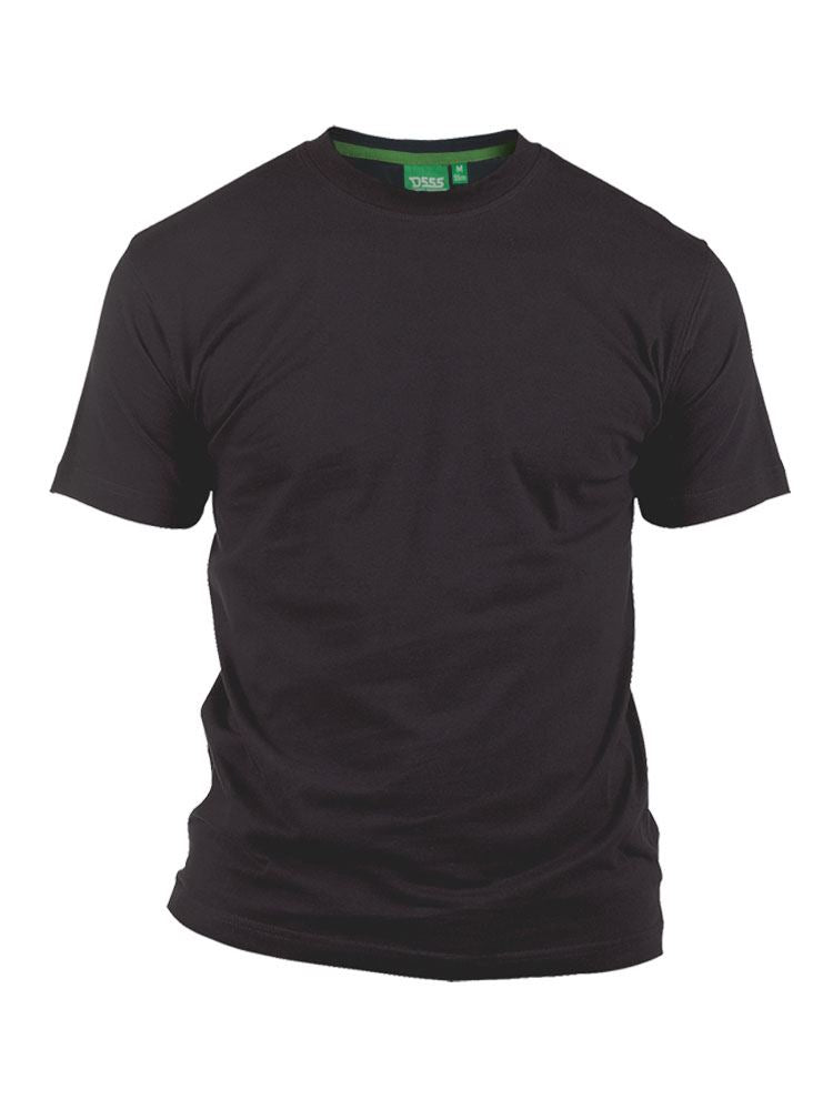 D555 Premium Weight Combed Cotton Crew Neck T-shirts in Size M to XXL, - Collar Detail - QHA UK