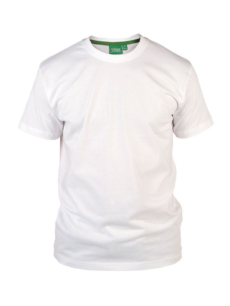D555 Premium Weight Combed Cotton Crew Neck T-shirts in Size M to XXL, - Collar Detail - QHA UK