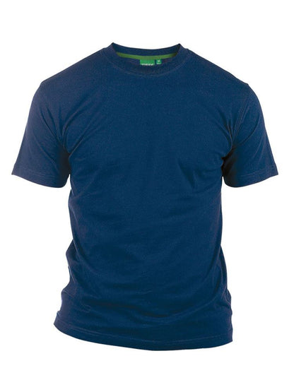 D555 Premium Weight Combed Cotton Crew Neck T-shirts in Size M to XXL, - Collar Detail - QHA UK
