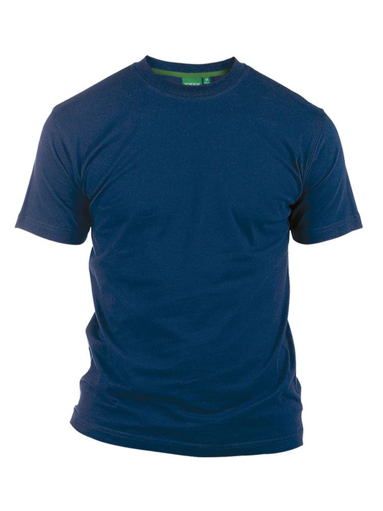 D555 Premium Weight Combed Cotton Crew Neck T-shirts in Size M to XXL, - Collar Detail - QHA UK