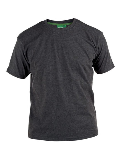 D555 Premium Weight Combed Cotton Crew Neck T-shirts in Size M to XXL, - Collar Detail - QHA UK
