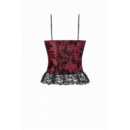 Dark in Love Women's Gothic Camisole Top Althea Lace-Trimmed Velvet - QHA UK