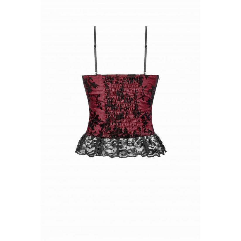 Dark in Love Women's Gothic Camisole Top Althea Lace-Trimmed Velvet - QHA UK
