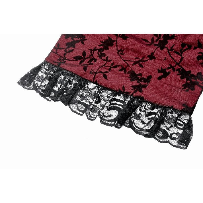 Dark in Love Women's Gothic Camisole Top Althea Lace-Trimmed Velvet - QHA UK