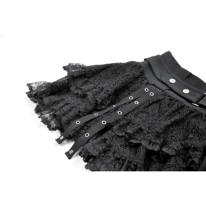 Dark in Love Skirt Astrid Lace Buckle UK 8-22 - Buckle Detail - QHA UK