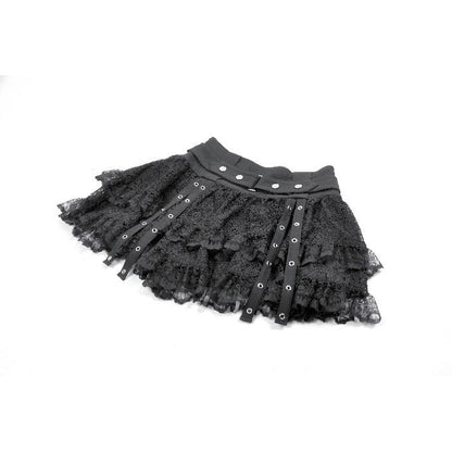 Dark in Love Skirt Astrid Lace Buckle UK 8-22 - Buckle Detail - QHA UK