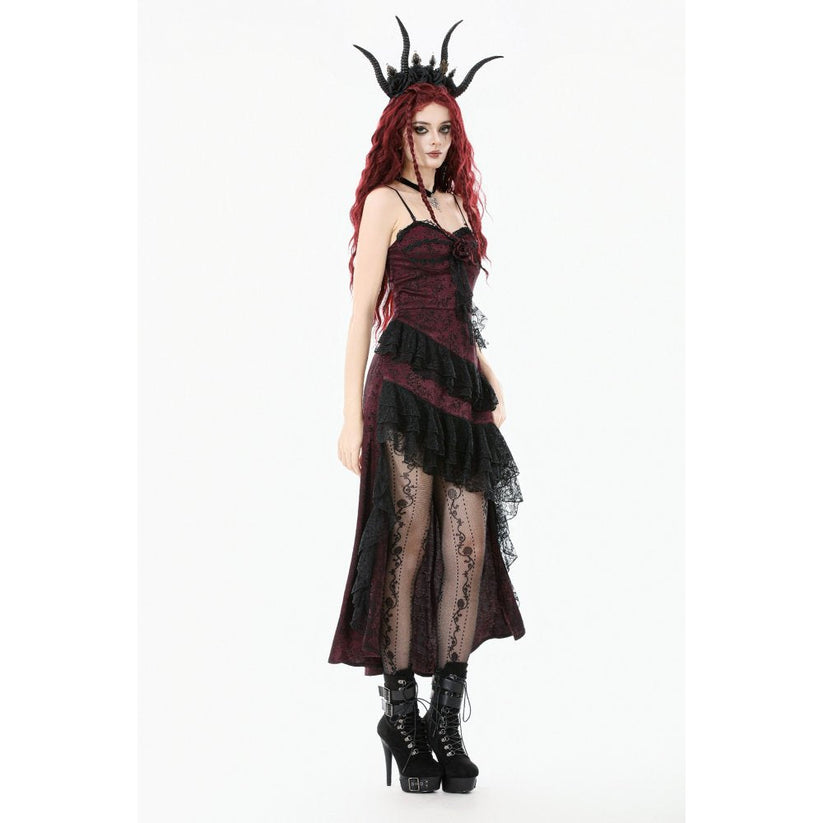 Dark in Love Dress Belladonna Burgundy Brocade and Lace UK 8-18 - QHA UK