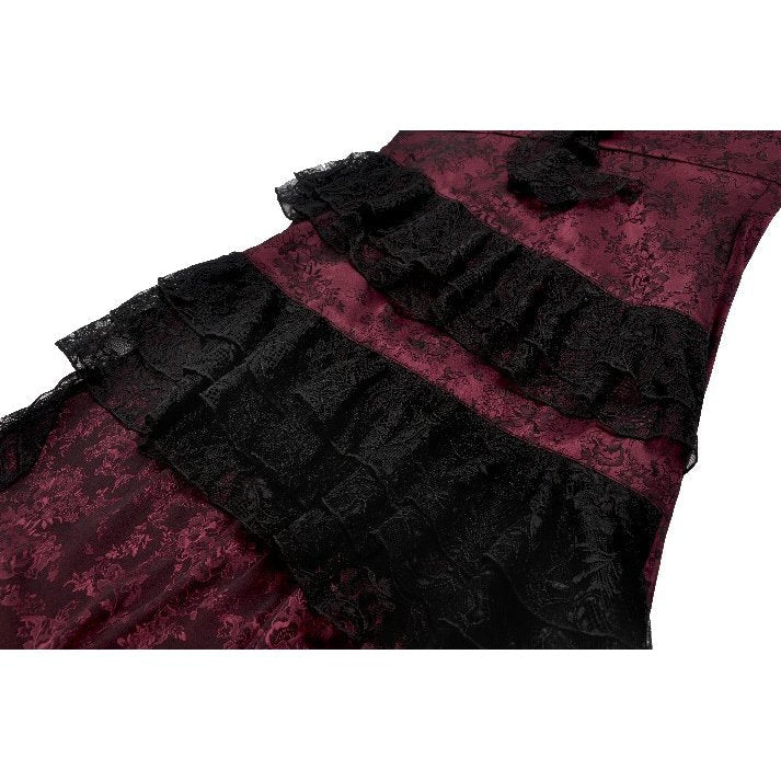 Dark in Love Dress Belladonna Burgundy Brocade and Lace UK 8-18 - QHA UK