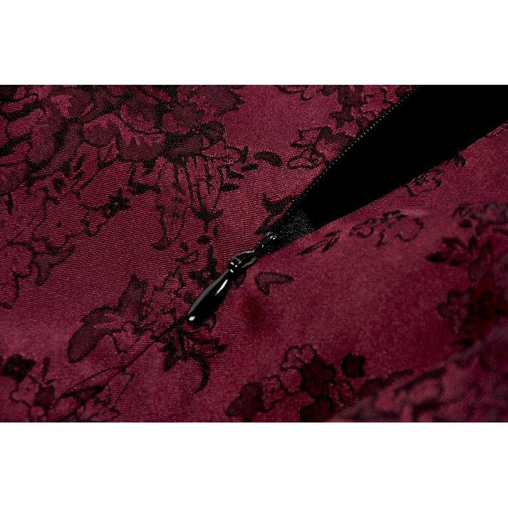 Dark in Love Dress Belladonna Burgundy Brocade and Lace UK 8-18 - QHA UK