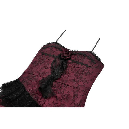 Dark in Love Dress Belladonna Burgundy Brocade and Lace UK 8-18 - QHA UK
