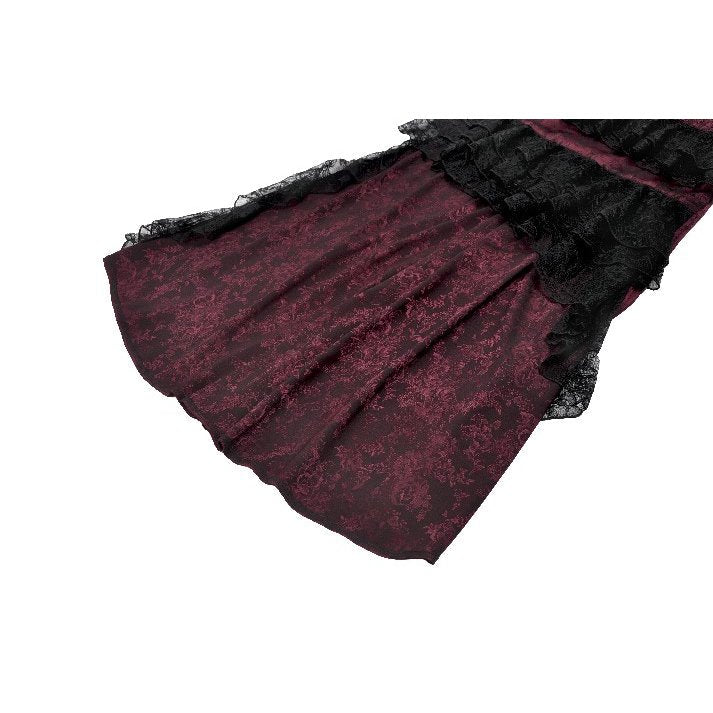 Dark in Love Dress Belladonna Burgundy Brocade and Lace UK 8-18 - QHA UK