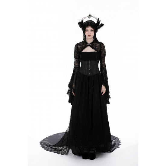 Dark in Love Women's Gothic Shrug Belladonna Lace Bell Sleeve UK 10-18 - Sleeve Detail - QHA UK