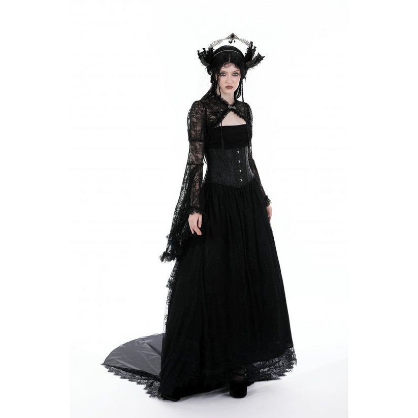 Dark in Love Women's Gothic Shrug Belladonna Lace Bell Sleeve UK 10-18 - Sleeve Detail - QHA UK