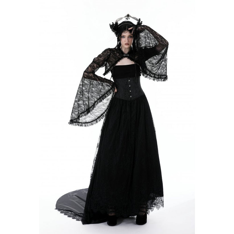 Dark in Love Women's Gothic Shrug Belladonna Lace Bell Sleeve UK 10-18 - Sleeve Detail - QHA UK