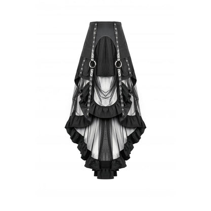 Dark in Love Gothic Skirt Belladonna Mesh Buckled Black UK 8-22 - QHA UK