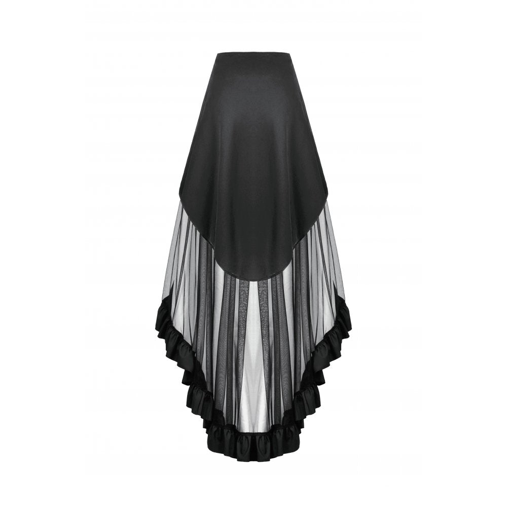 Dark in Love Gothic Skirt Belladonna Mesh Buckled Black UK 8-22 - QHA UK