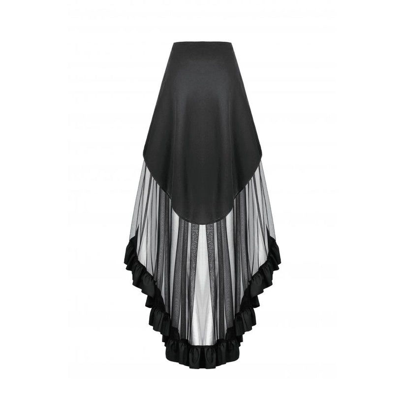 Dark in Love Gothic Skirt Belladonna Mesh Buckled Black UK 8-22 - QHA UK