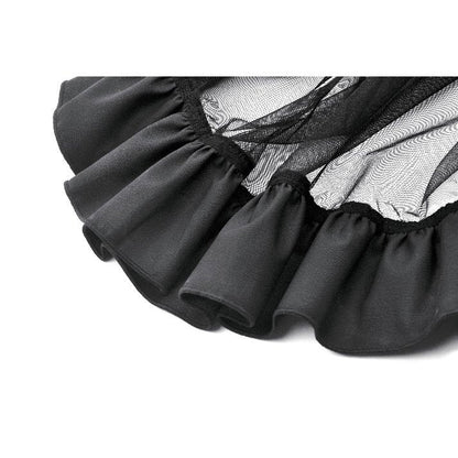 Dark in Love Gothic Skirt Belladonna Mesh Buckled Black UK 8-22 - QHA UK