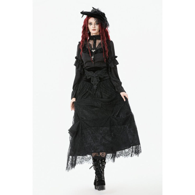 Dark in Love Women's Blouse Bellatrix Frill UK 8-22 - QHA UK