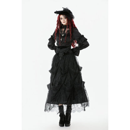 Dark in Love Women's Blouse Bellatrix Frill UK 8-22 - QHA UK