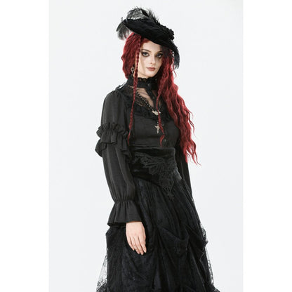 Dark in Love Women's Blouse Bellatrix Frill UK 8-22 - QHA UK