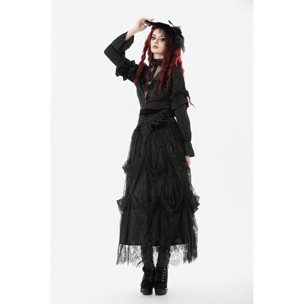 Dark in Love Women's Blouse Bellatrix Frill UK 8-22 - QHA UK