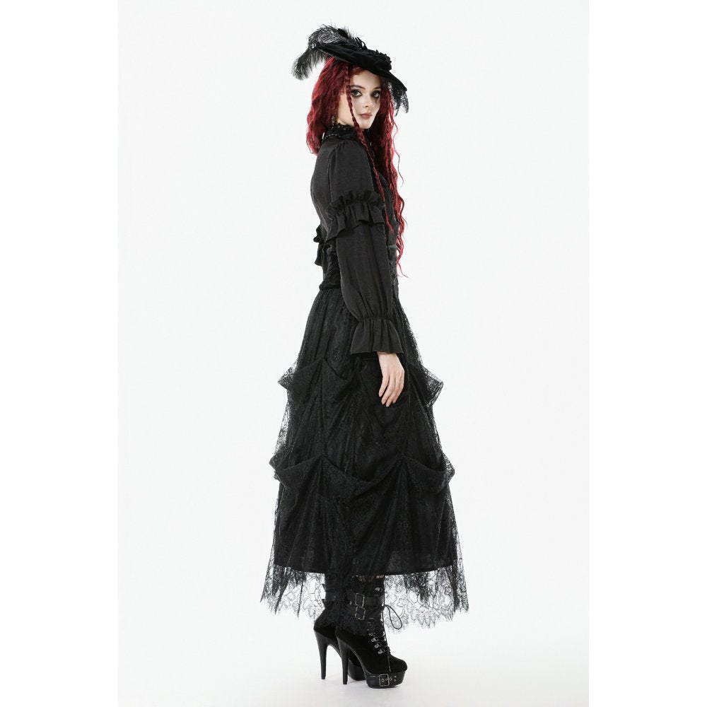 Dark in Love Women's Blouse Bellatrix Frill UK 8-22 - QHA UK