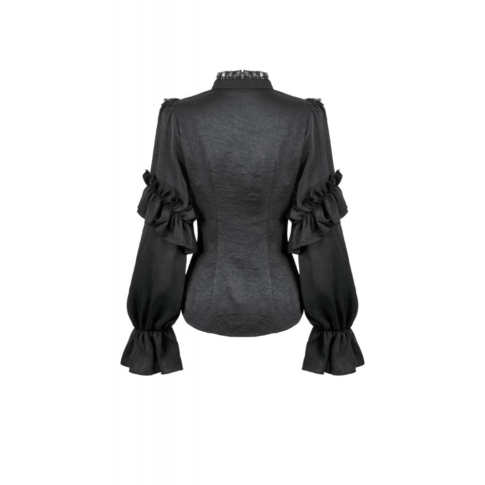 Dark in Love Women's Blouse Bellatrix Frill UK 8-22 - QHA UK