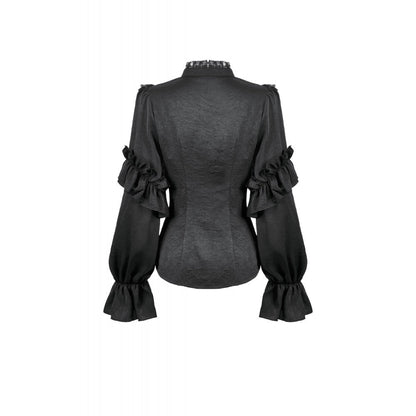 Dark in Love Women's Blouse Bellatrix Frill UK 8-22 - QHA UK
