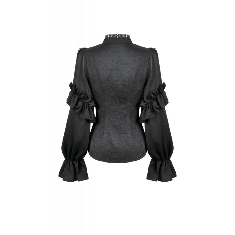 Dark in Love Women's Blouse Bellatrix Frill UK 8-22 - QHA UK