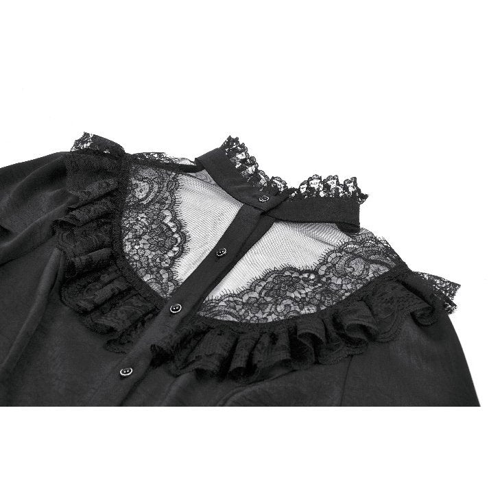 Dark in Love Women's Blouse Bellatrix Frill UK 8-22 - QHA UK