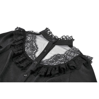 Dark in Love Women's Blouse Bellatrix Frill UK 8-22 - QHA UK