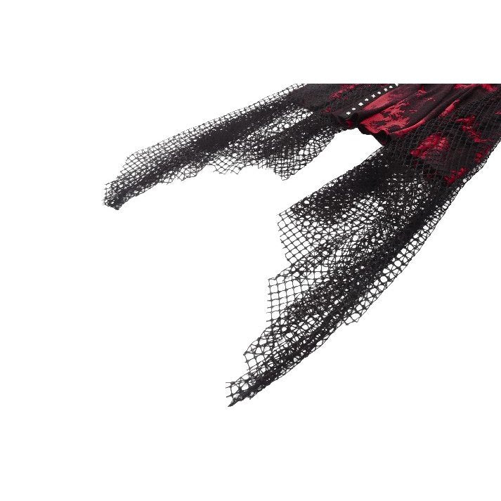 Dark in Love Dress Bellatrix Red and Black Mesh Asymmetrical UK 8-22 - QHA UK