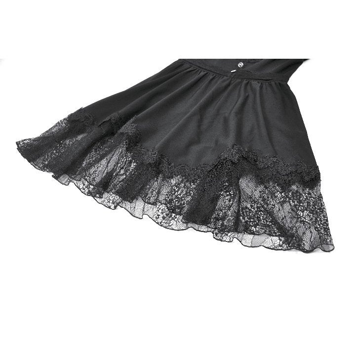 Dark in Love Gothic Dress Black Sweet Bow Lace UK 8-18 - QHA UK