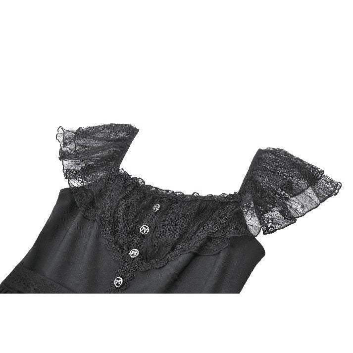 Dark in Love Gothic Dress Black Sweet Bow Lace UK 8-18 - QHA UK