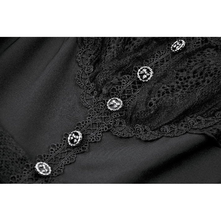 Dark in Love Gothic Dress Black Sweet Bow Lace UK 8-18 - QHA UK