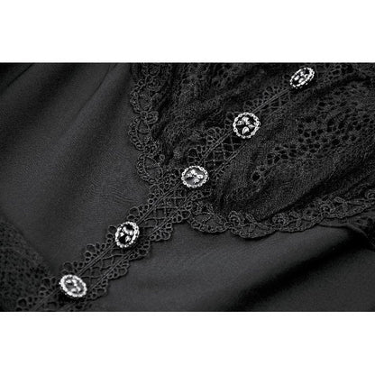 Dark in Love Gothic Dress Black Sweet Bow Lace UK 8-18 - QHA UK