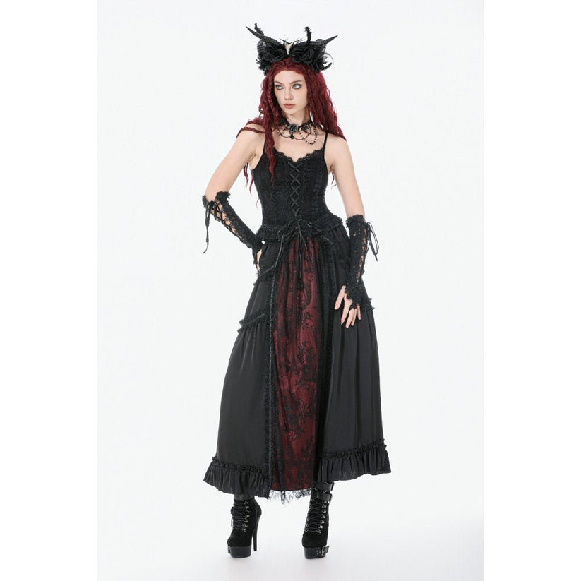 Dark in Love Women's Camisole Top Black Lace Court Lace-Up UK 8-18 - QHA UK