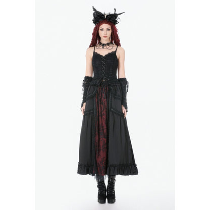 Dark in Love Women's Camisole Top Black Lace Court Lace-Up UK 8-18 - QHA UK